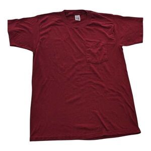 Fruit‎ Of The Loom Golden Blend Vintage Blank Blue Pocket T Shirt Large 42-44